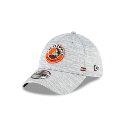 Grey Cleveland Browns Hat - New Era NFL Official NFL Fall Sideline 39THIRTY Stretch Fit Caps USA6013482